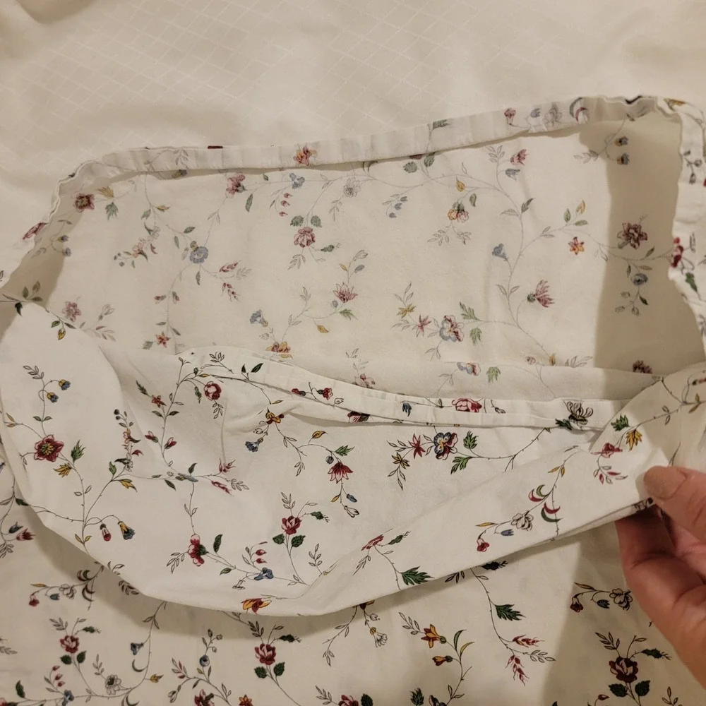 IKEA LJUSÖGA Floral Twin Duvet Cover and Pillowcase Set White Cotton 19489 1609